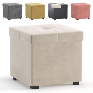 Pouffe Alpha 5 Colors Version Velvet And Leather