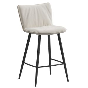 Join Counter Stool Black Conical Metal Legs By Dan