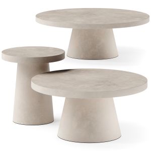 West Elm Two-tone Concrete Round Side Coffee Table