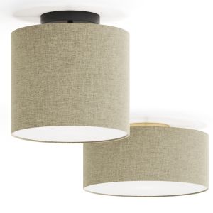 West Elm Fabric Shade Drum Flush Mount Ceiling Lam