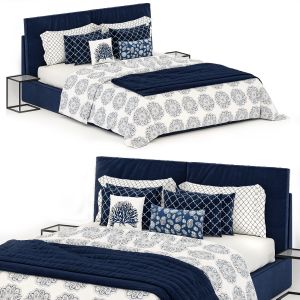 Velvet Blue Bed