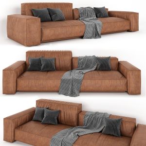 Brown Leather Sofa