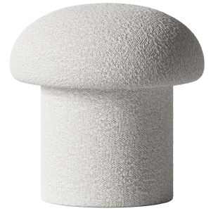 1st Dibs - White Boucle Mushroom Ottoman