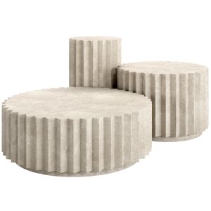 Doris Coffee Table Sets In Marble By Fred & Juul