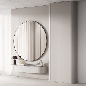 144 Hallway Zone Minimal Modern With Circle Mirror