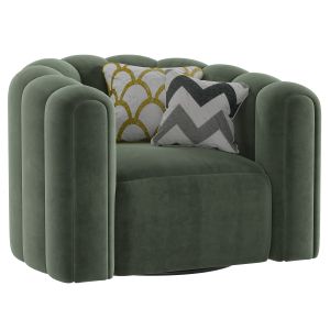 Fitz Channeled Velvet Swivel Chair