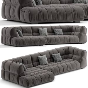 Modern Gray L-shape Sectional Sofa