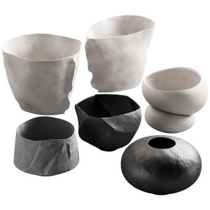 302 Decorative Vases And Pots 02 Deformed Folded