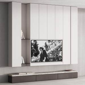 193 Tv Wall Kit 07 Minimal White And Travertine 00