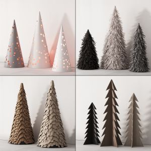 238 Happy New Year 02 Modern Christmas Trees 02