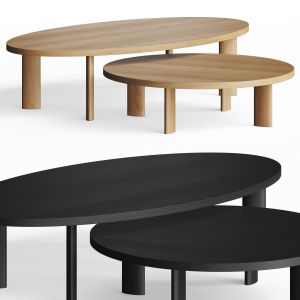 West Elm Boardwalk Round Nesting Coffee Table