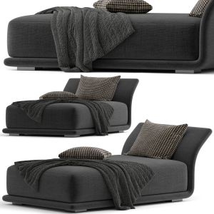 Modern Armless Chaise Lounge Fabric Chair