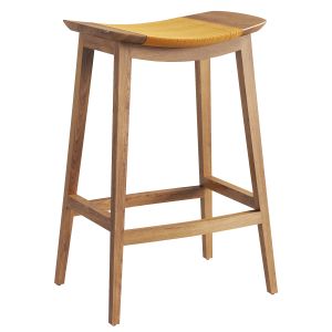 Curved Walnut Counter Stool By Baker