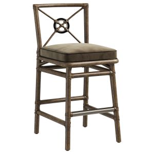 Rattan Targetr Tall Back Counter Barstool By Baker