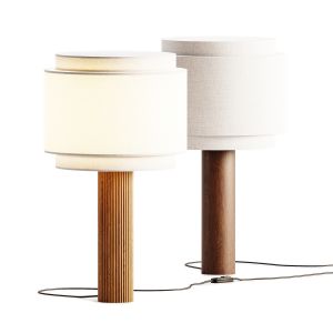 Walnut Fluta Duoble Table Lamp By Simone & Marcel