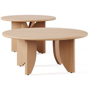 Set Of 2 Minimal Round Nesting Coffee Tables