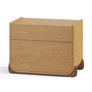 Cb2 Stivale 2 Drawer Oak Nightstand Bedside Table