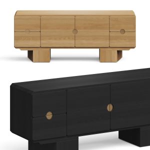 Cb2 Bishop Natural Oak Wood Credenza Sideboard