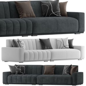 Elegant And Cozy Flannel Upholstered Modern Sofa