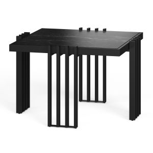 CB2 Emit Black Marble And Metal Side Table