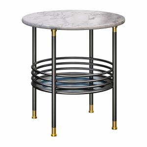 Round Marble Side Table With Storage Space By Hc28