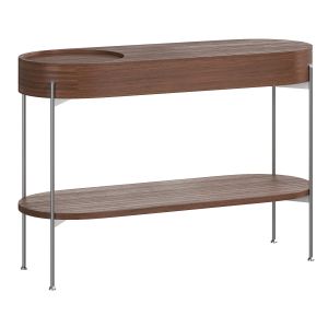 Steel And Wood Console Table With Shelving