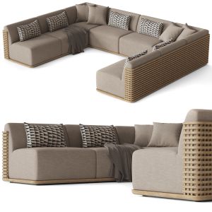 Rh Trelica Teak Modular U-sofa Sectional