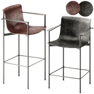 Lema Ombra Leather High Stool With Armrests