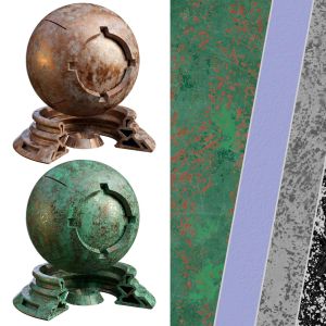 Plaster Patina Materials 03-04 | Pbr | Seamless