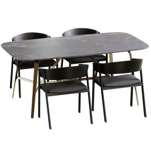 Dining Table Dark Chair Dellin Std