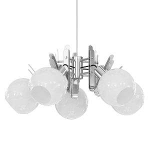 Vintage Geometrical Chrome Chandelier 5 Head