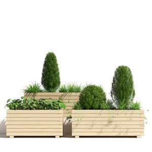 Wooden Pine Trough Planter