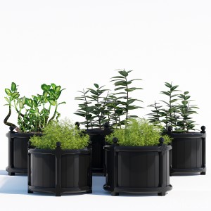 Round Versailles Planter in Black