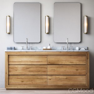 RECLAIMED RUSSIAN OAK DOUBLE VANITY