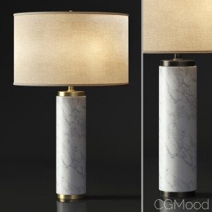 CYLINDRICAL COLUMN MARBLE TABLE LAMP