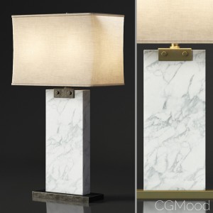 RECTANGULAR COLUMN MARBLE TABLE LAMP