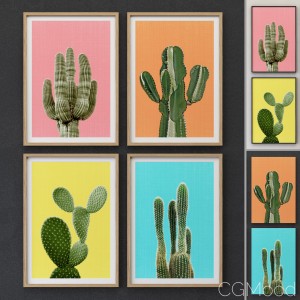 JUNIQE Cactus Print collection framed