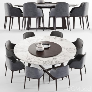 Poliform Grace Chair & Concorde Round Table