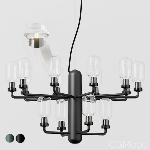 Amp Chandelier Large Eu Smoke Black And Gold Green