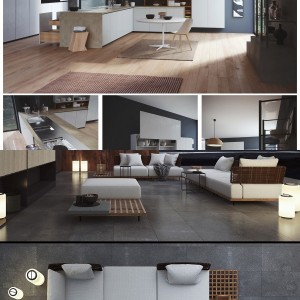 Comprex kitchen and  sofas overall scene collection