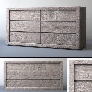 RECLAIMED RUSSIAN OAK 6-DRAWER DRESSER Grey