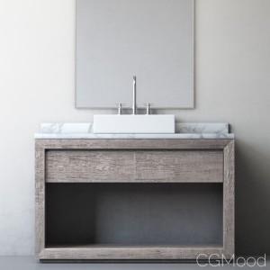 RECLAIMED RUSSIAN OAK SINGLE EXTRA-WIDE WASHSTAND