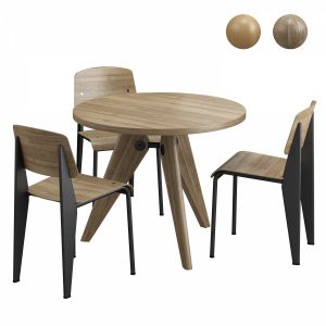 Vitra Gueridon Table & Vitra Standard Chair