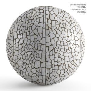 Seamless Mosaic Texture From Chipped Tiles. Pbr