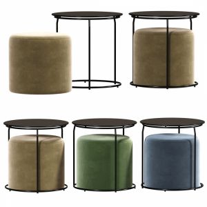 Kira Modern Nesting Table And Ottoman