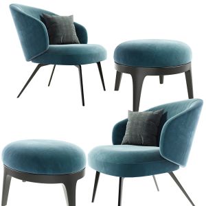 Lema Armchair With Eaton Poufs