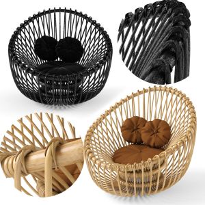 Italian Rattan Armchairs