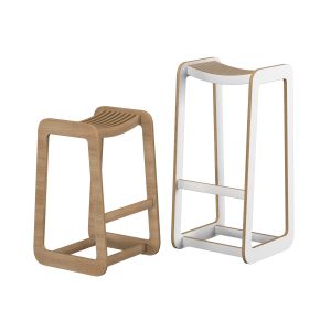 D-bar Stool Slatted