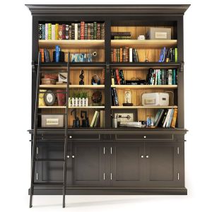 Versailles Bookcase With Ladder In Black