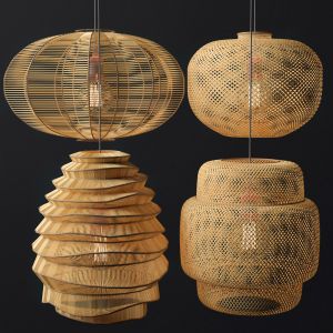 Rattan Lighting Set 2